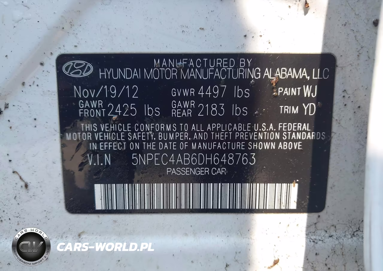 2013 Hyundai Sonata Limited 2.0T VIN:5NPEC4AB6DH648763 - 9