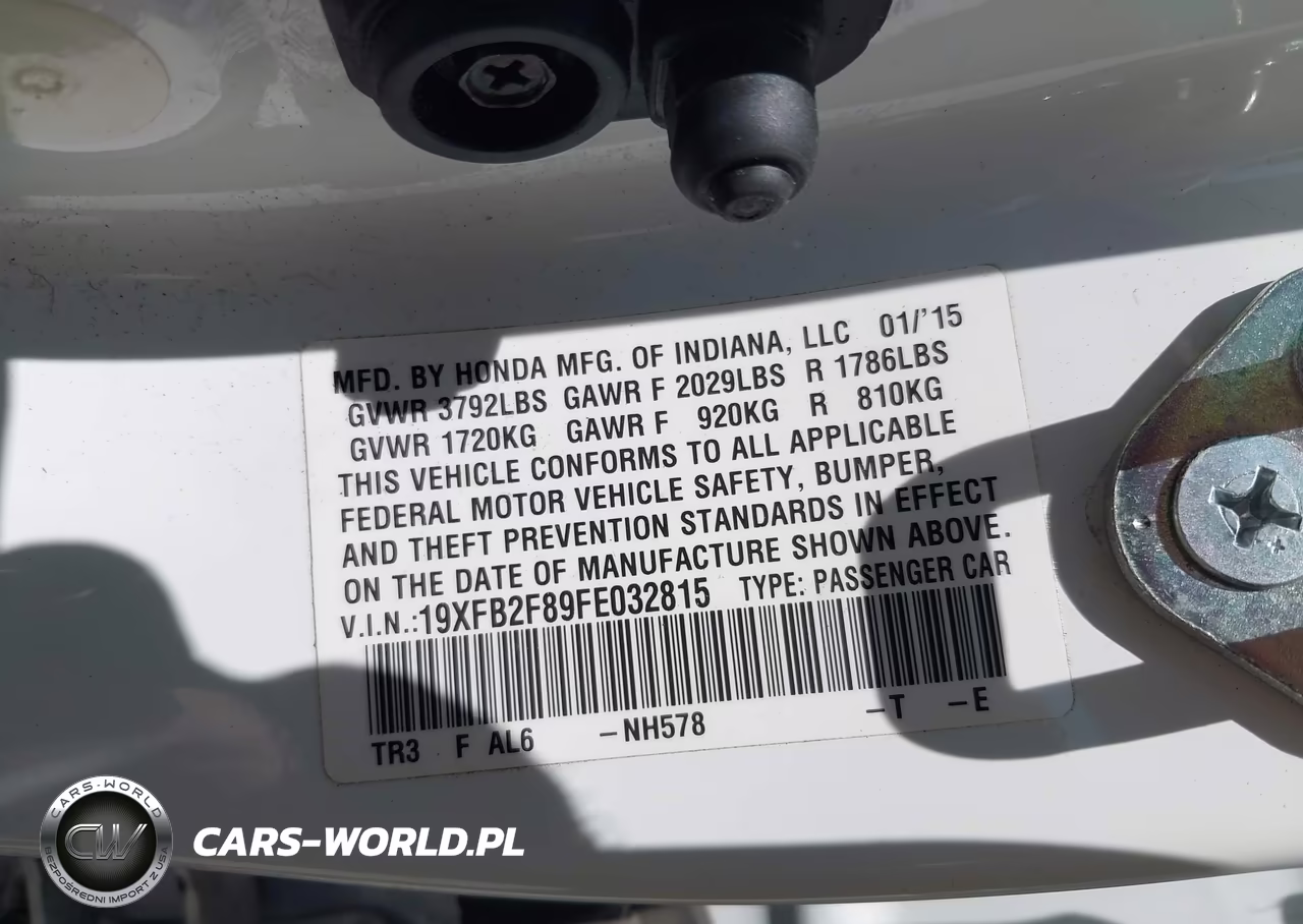2015 Honda Civic Ex VIN:19XFB2F89FE032815 - 9