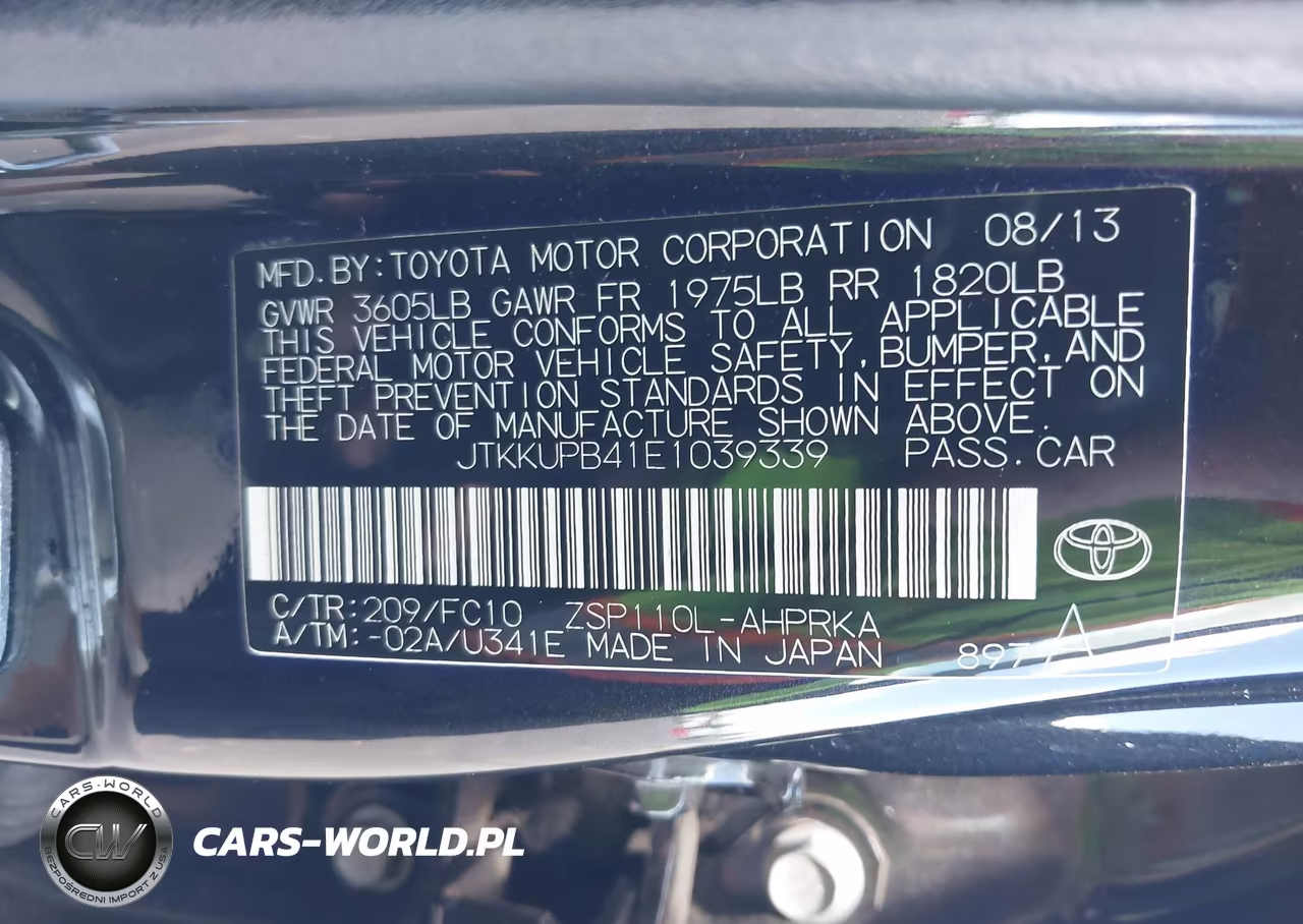 2014 Scion Xd VIN:JTKKUPB41E1039339 - 9
