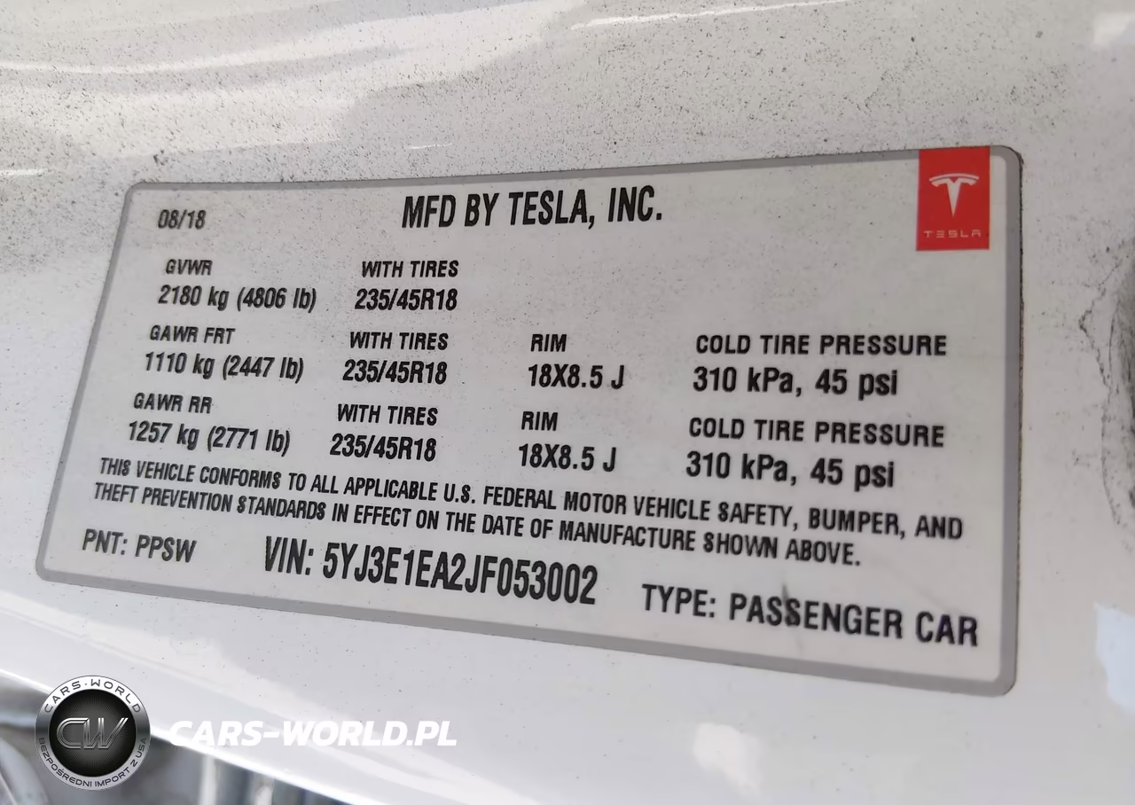 2018 Tesla Model 3 Long Range-Mid Range VIN:5YJ3E1EA2JF053002 - 9