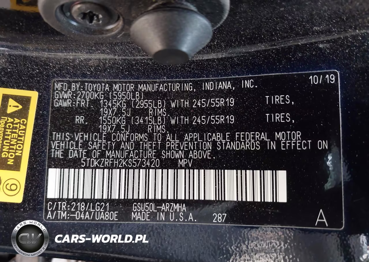 2019 Toyota Highlander Se VIN:5TDKZRFH2KS573420 - 9
