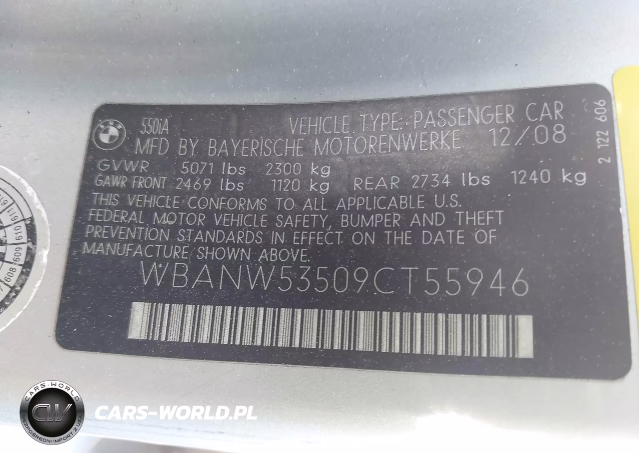 2009 BMW 550I VIN:WBANW53509CT55946 - 9