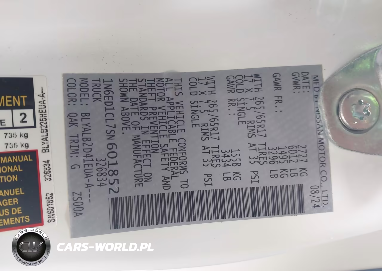 2025 Nissan Frontier King Cab Sv 4X2 VIN:1N6ED1CL7SN601852 - 9