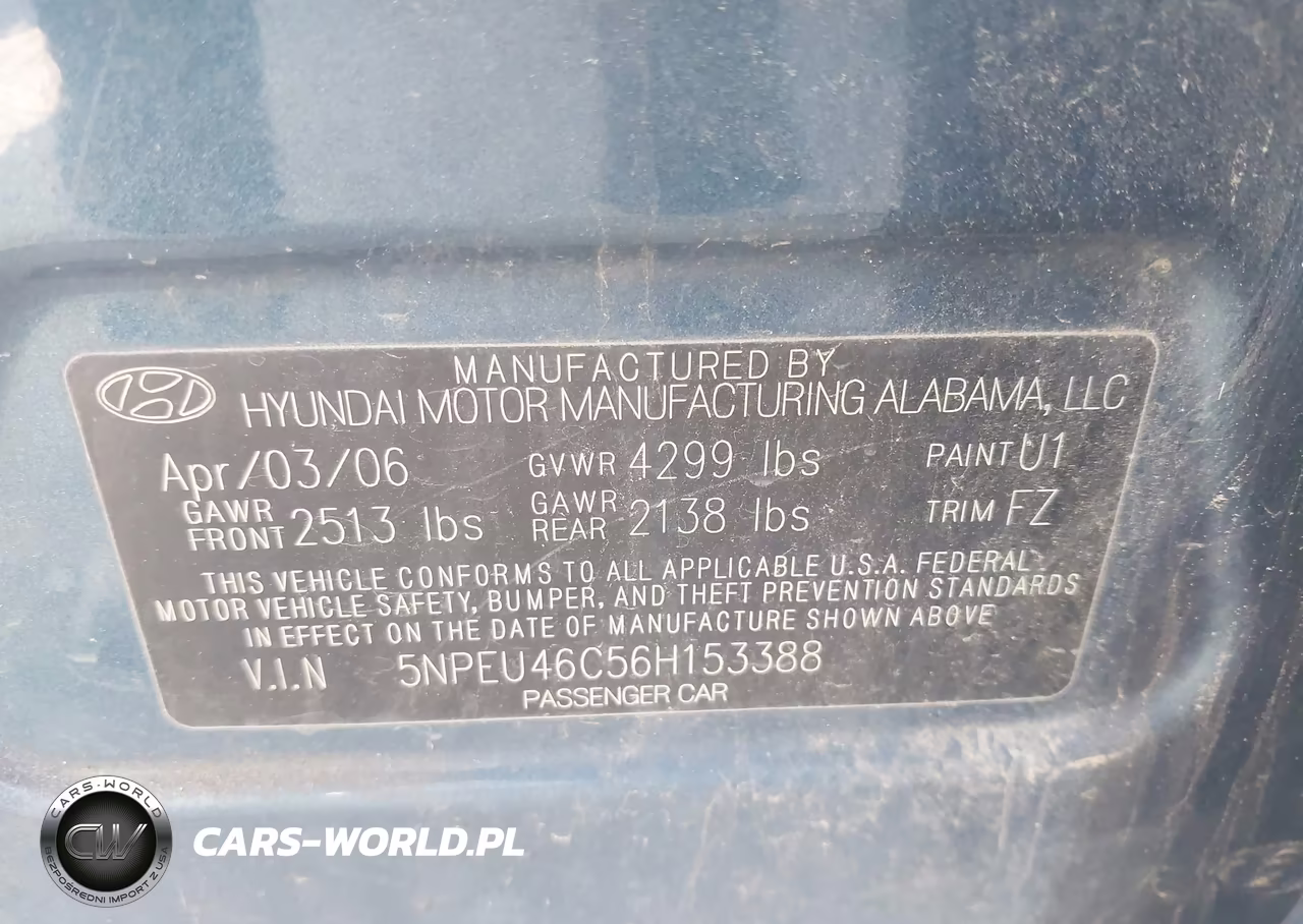 2006 Hyundai Sonata Gls VIN:5NPEU46C56H153388 - 9