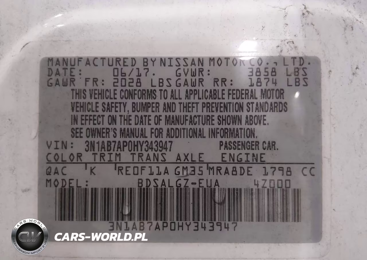 2017 Nissan Sentra Sl VIN:3N1AB7AP0HY343947 - 9