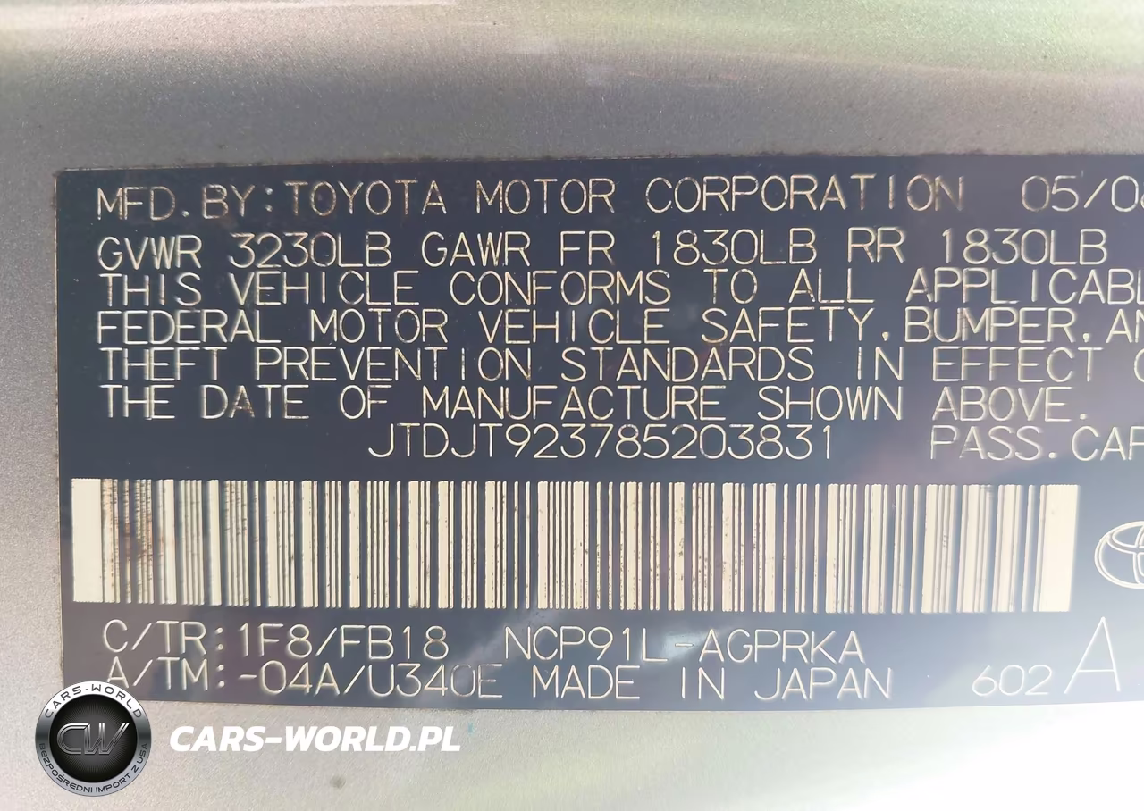 2008 Toyota Yaris VIN:JTDJT923785203831 - 9