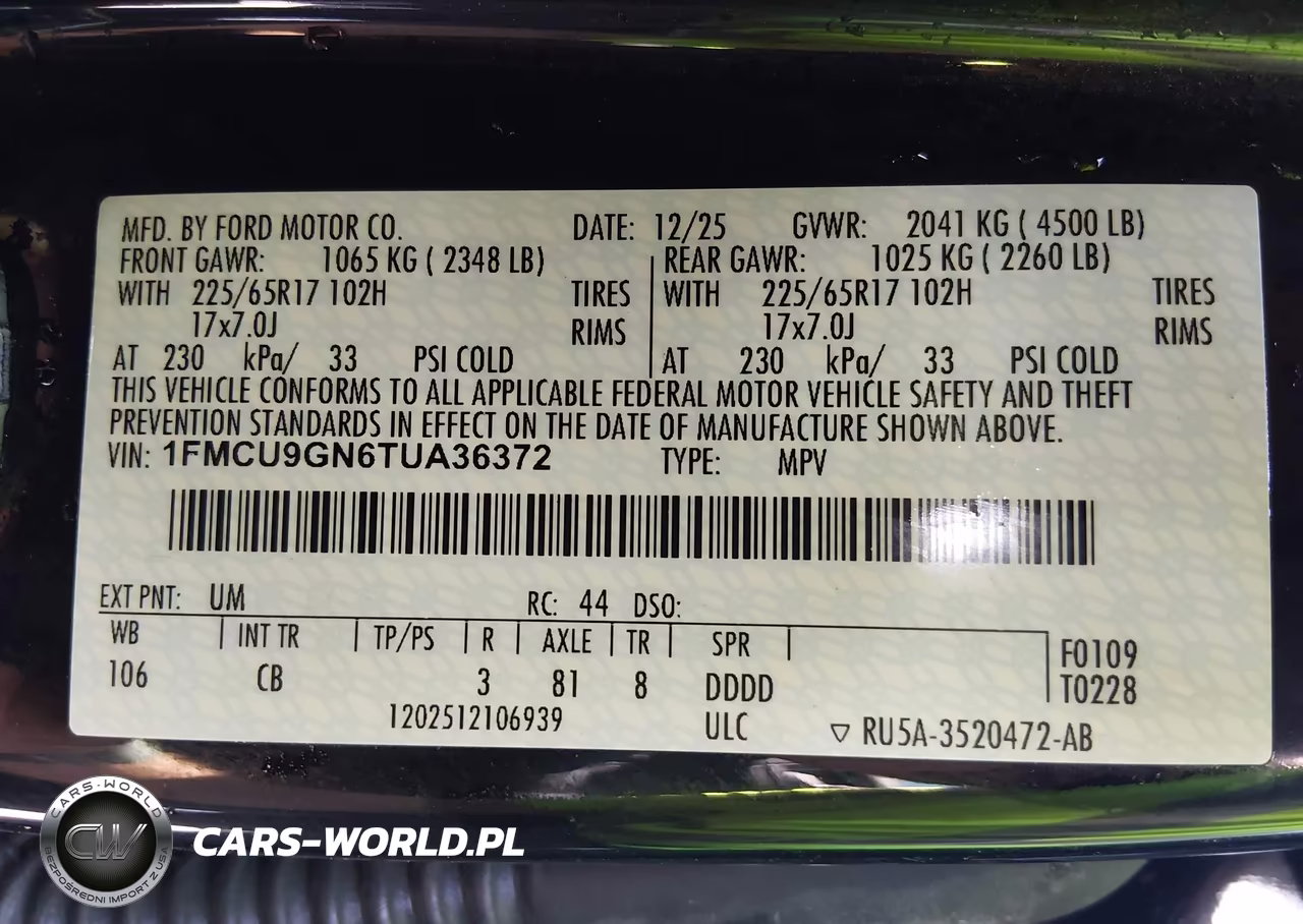 2026 Ford Escape Active VIN:1FMCU9GN6TUA36372 - 9