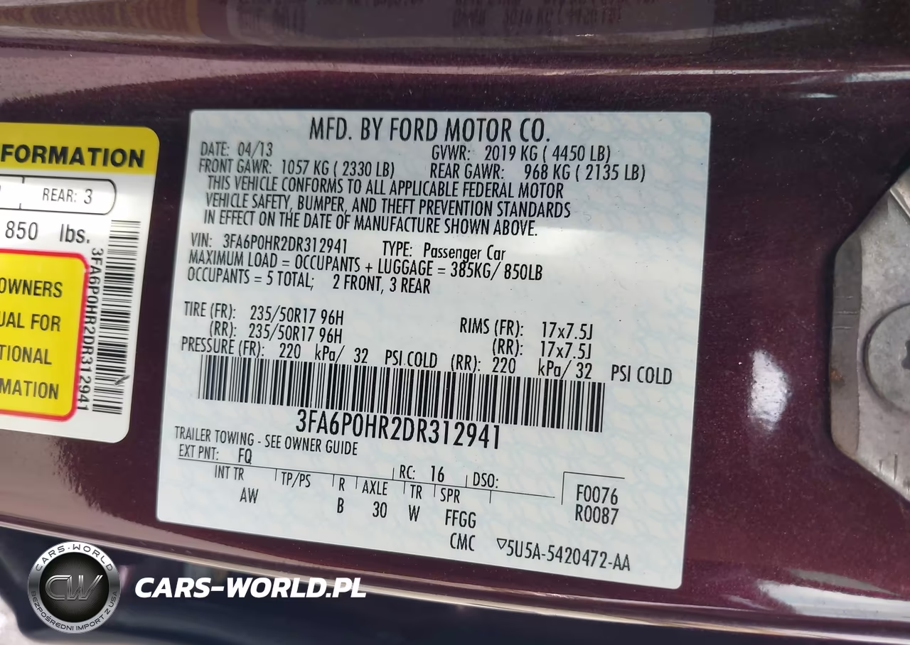 2013 Ford Fusion Se VIN:3FA6P0HR2DR312941 - 9