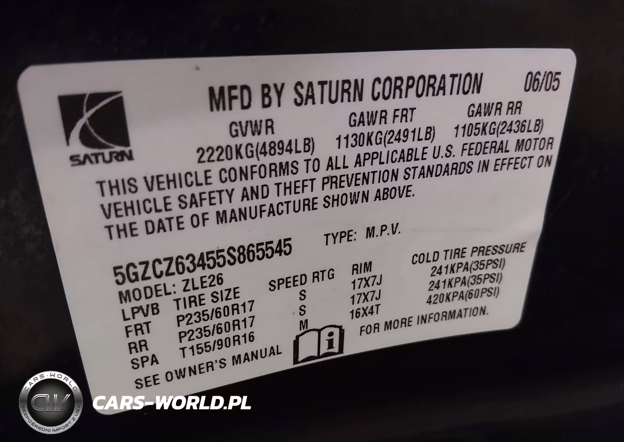 2005 Saturn Vue V6 VIN:5GZCZ63455S865545 - 9