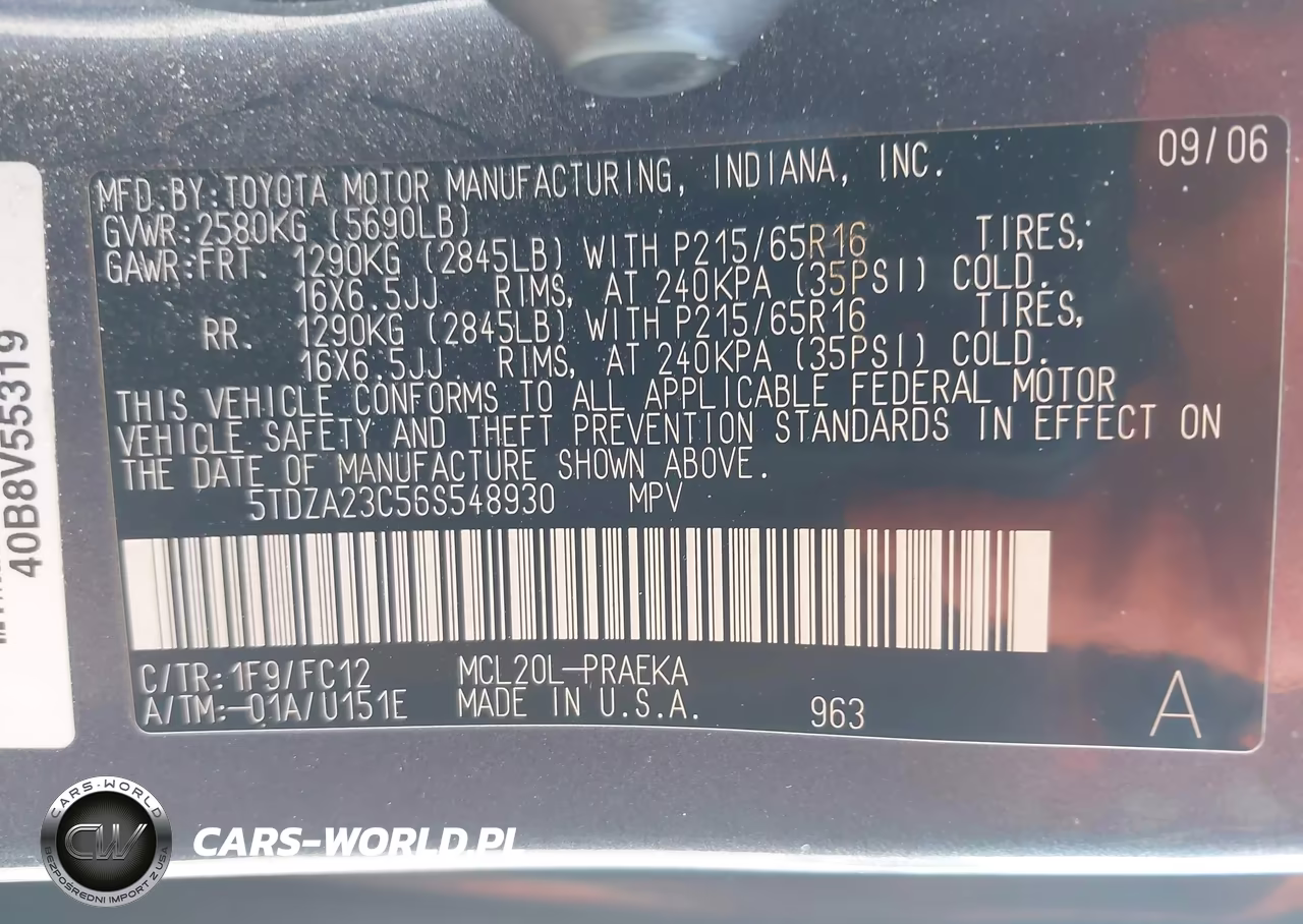 2006 Toyota Sienna Le VIN:5TDZA23C56S548930 - 9