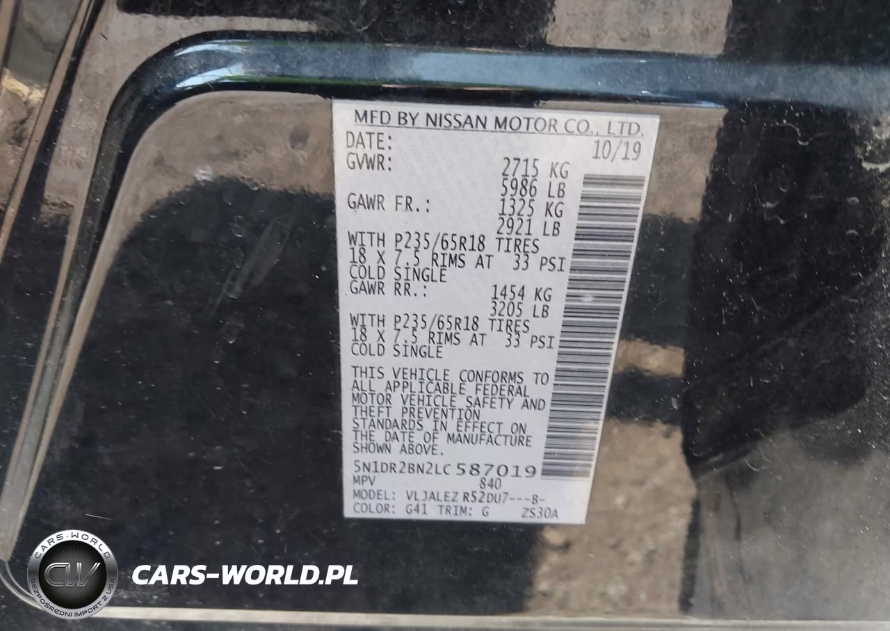 2020 Nissan Pathfinder Sv 2Wd VIN:5N1DR2BN2LC587019 - 9