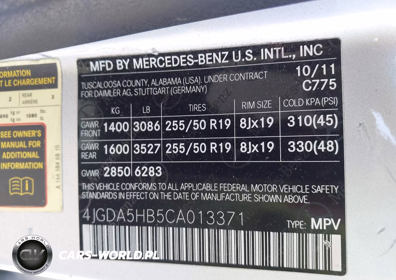 2012 Mercedes-Benz Ml 350 4Matic VIN:4JGDA5HB5CA013371 - 9