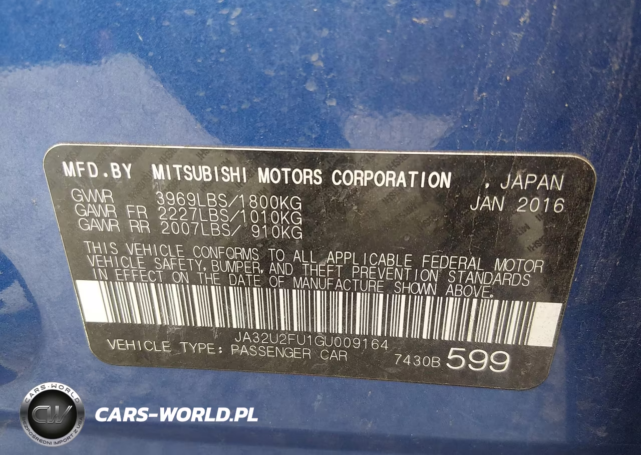 2016 Mitsubishi Lancer Es VIN:JA32U2FU1GU009164 - 9