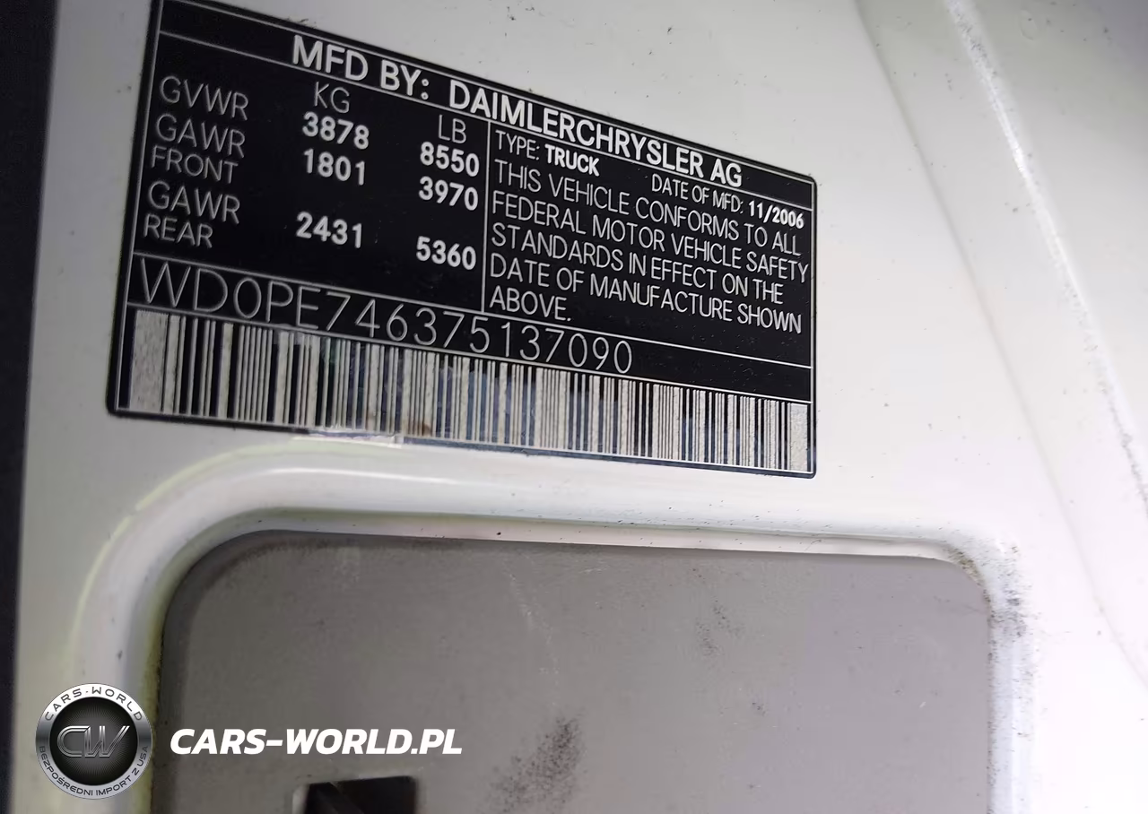 2007 Dodge Sprinter Van 2500 VIN:WD0PE746375137090 - 9