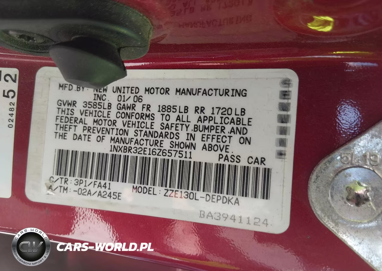 2006 Toyota Corolla Ce VIN:1NXBR32E16Z657511 - 9