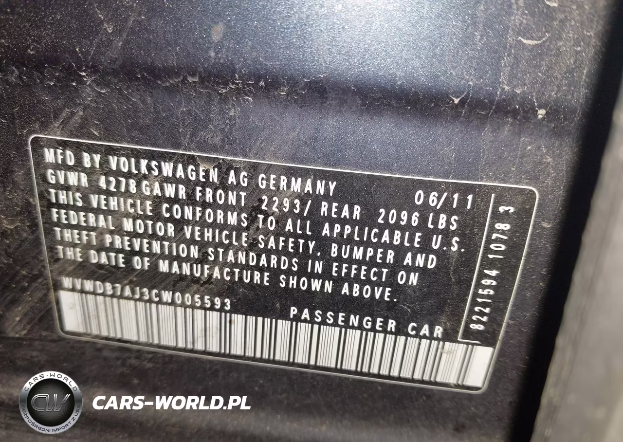 2012 Volkswagen Golf 2.5L 4-Door VIN:WVWDB7AJ3CW005593 - 9