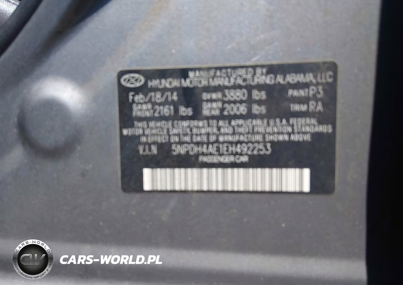 2014 Hyundai Elantra Limited VIN:5NPDH4AE1EH492253 - 9