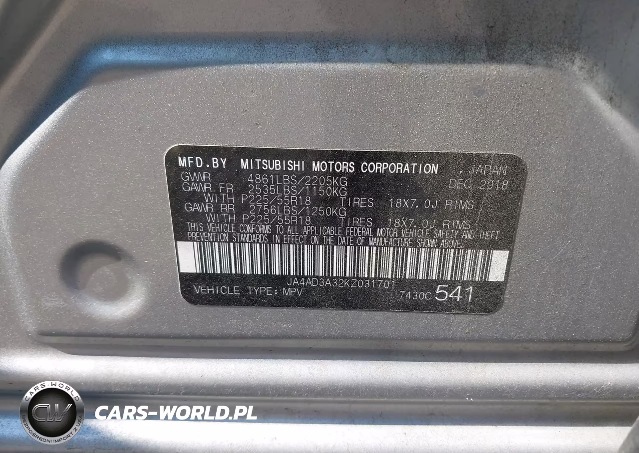 2019 Mitsubishi Outlander Se VIN:JA4AD3A32KZ031701 - 9