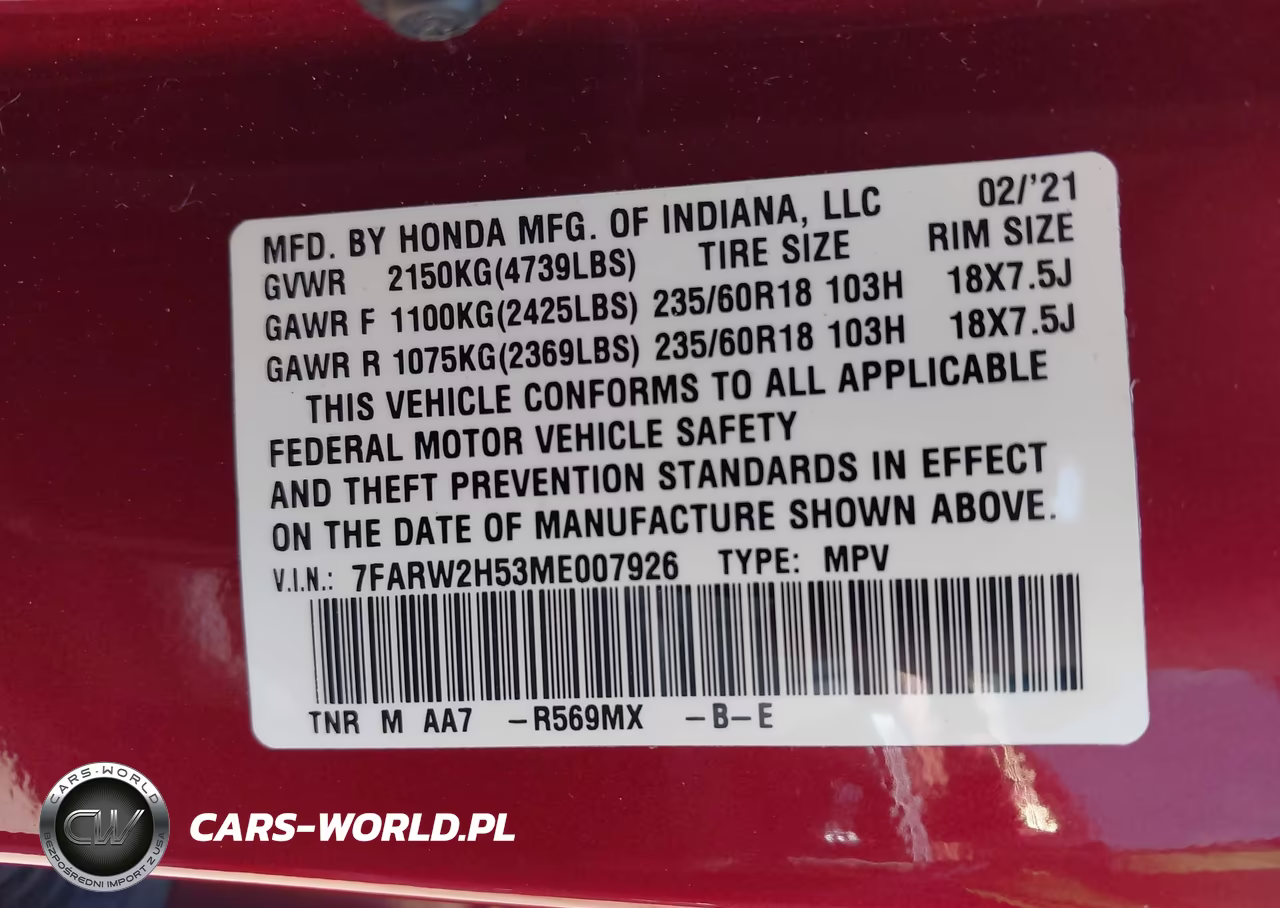 2021 Honda Cr-V Awd Ex VIN:7FARW2H53ME007926 - 9