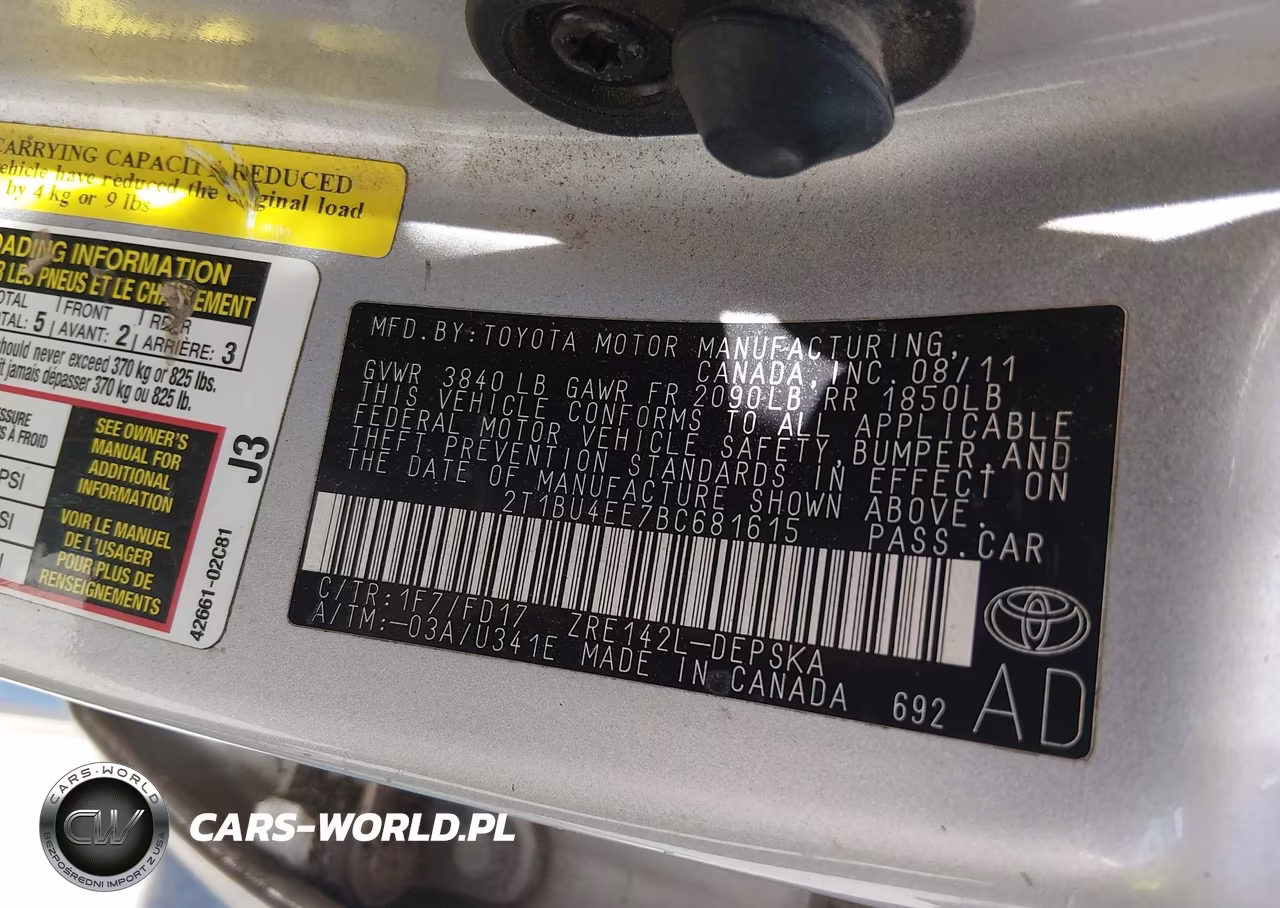2011 Toyota Corolla S VIN:2T1BU4EE7BC681615 - 9