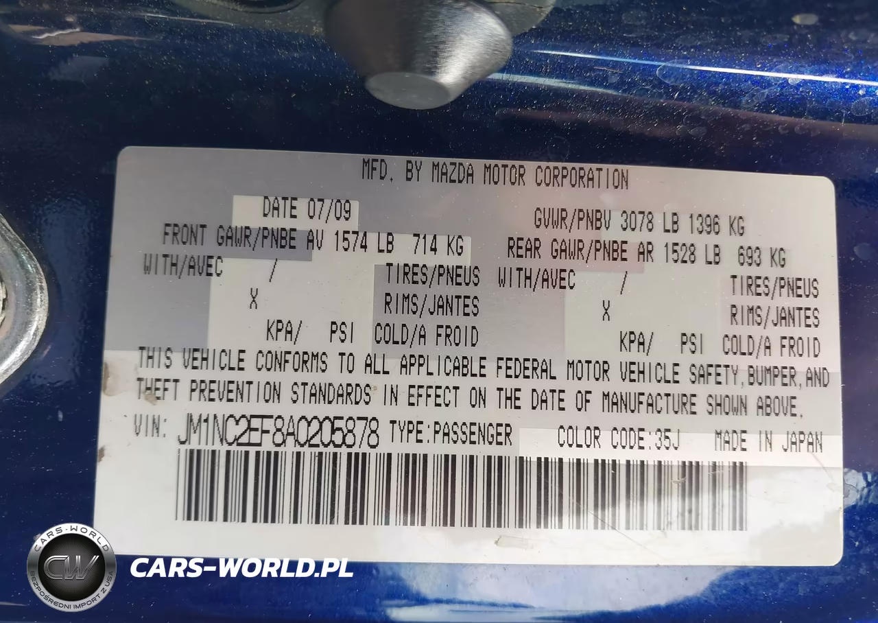 2010 Mazda Mx-5 Miata Touring VIN:JM1NC2EF8A0205878 - 9