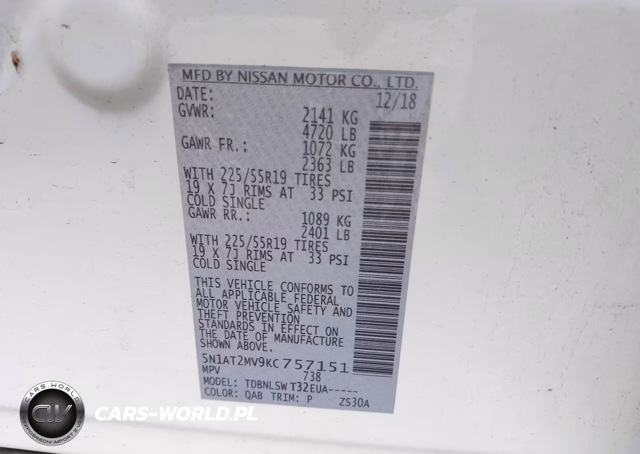 2019 Nissan Rogue Sl VIN:5N1AT2MV9KC757151 - 9