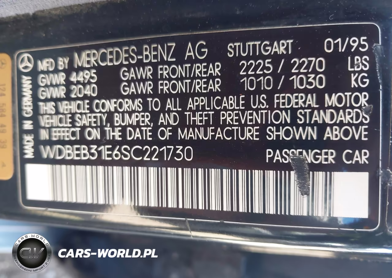 1995 Mercedes-Benz E 300D-300D Special VIN:WDBEB31E6SC221730 - 9