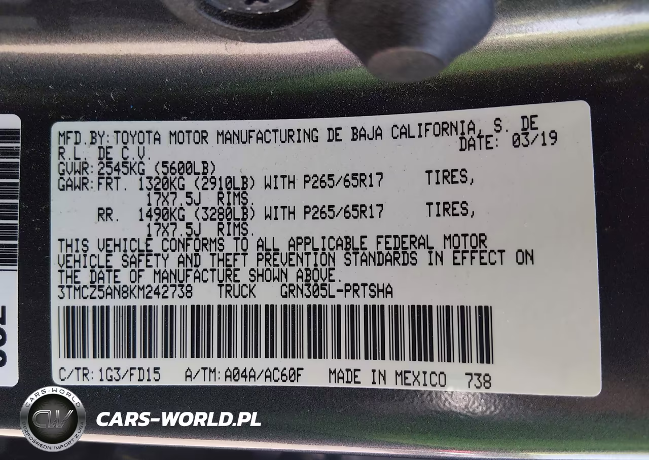 2019 Toyota Tacoma Trd Sport VIN:3TMCZ5AN8KM242738 - 9