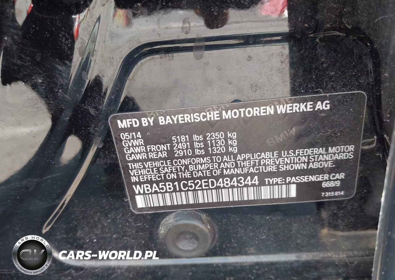 2014 BMW 535I VIN:WBA5B1C52ED484344 - 9