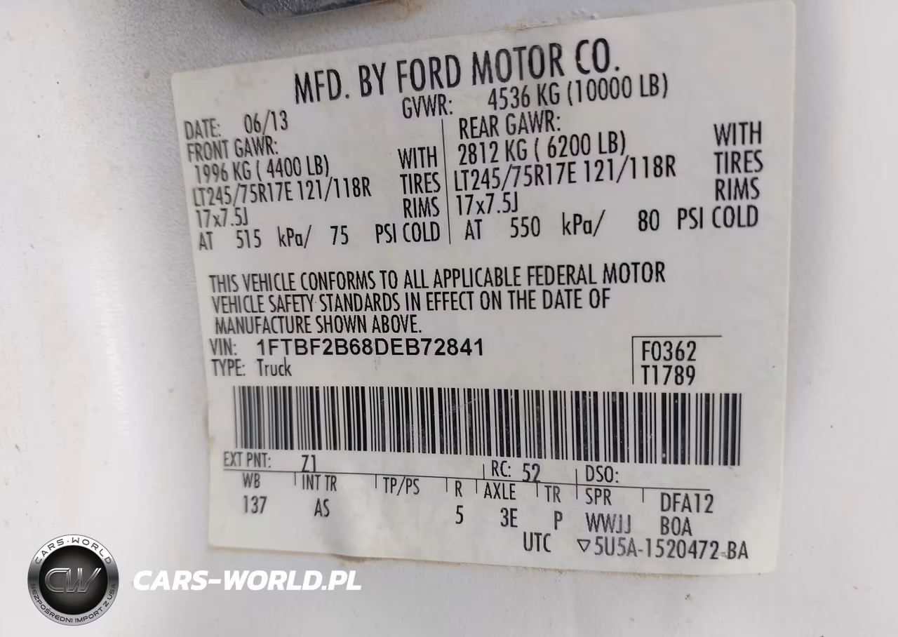 2013 Ford F-250 Xl VIN:1FTBF2B68DEB72841 - 8