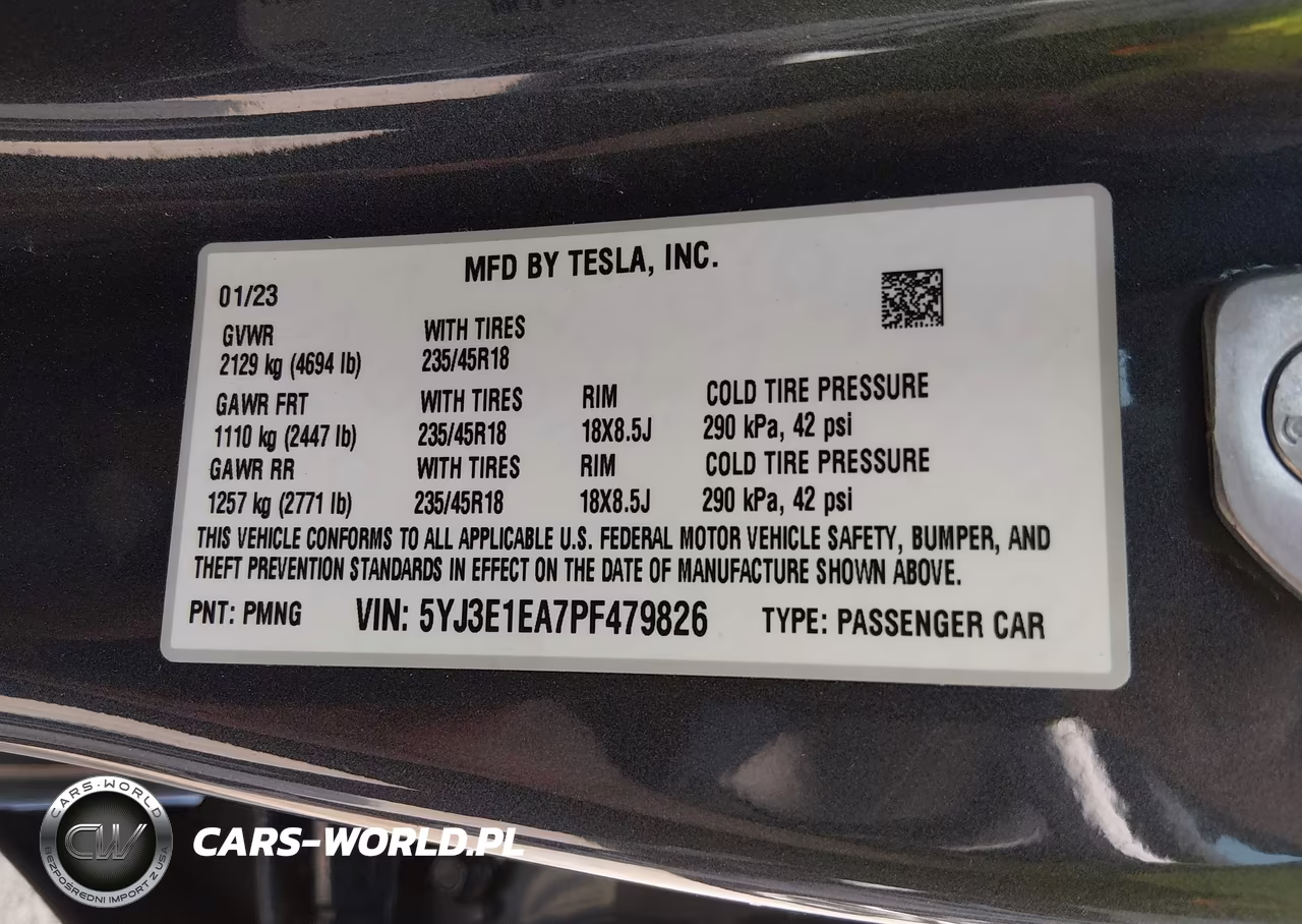 2023 Tesla Model 3 Rear-Wheel Drive VIN:5YJ3E1EA7PF479826 - 8