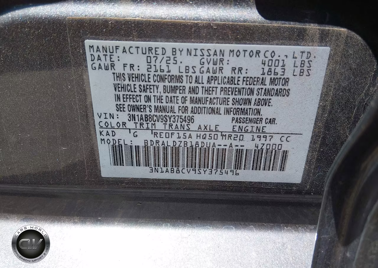 2025 Nissan Sentra Sv VIN:3N1AB8CV9SY375496 - 9