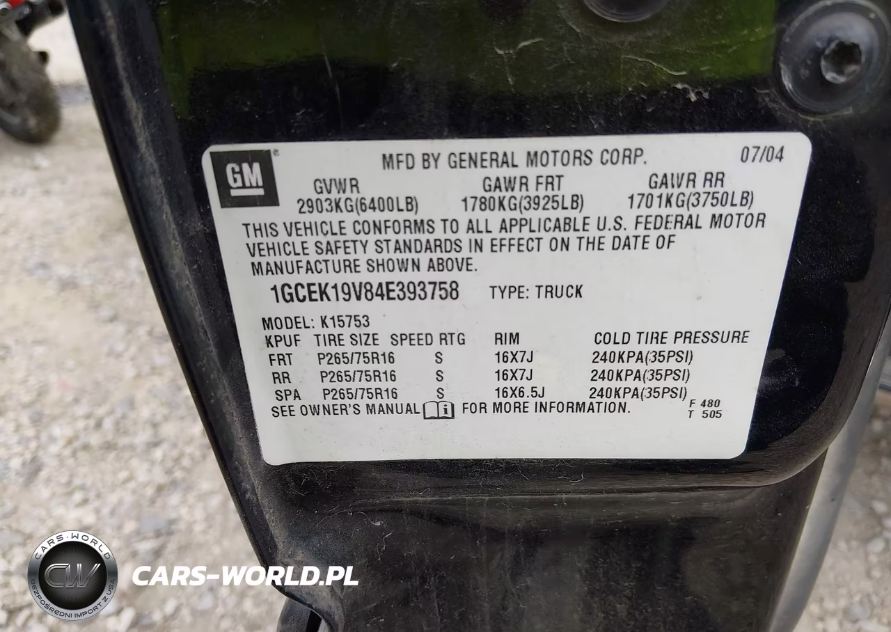 2004 Chevrolet Silverado 1500 Z71 VIN:1GCEK19V84E393758 - 9