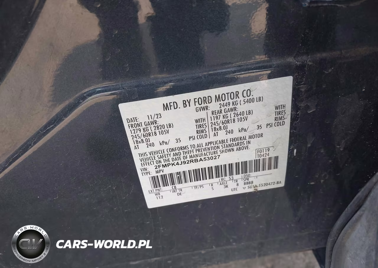 2024 Ford Edge Sel VIN:2FMPK4J92RBA53027 - 9