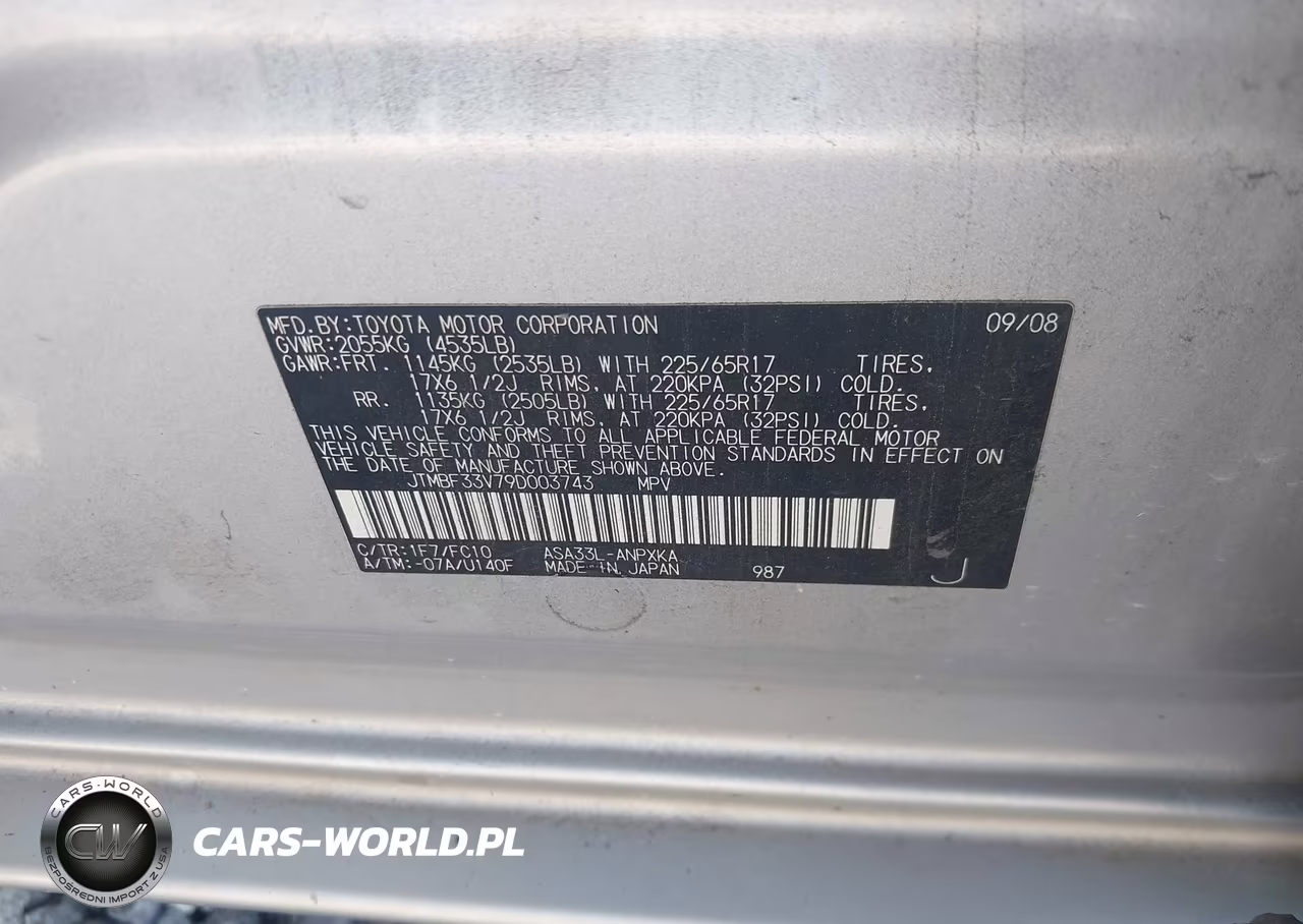 2009 Toyota Rav4 VIN:JTMBF33V79D003743 - 9