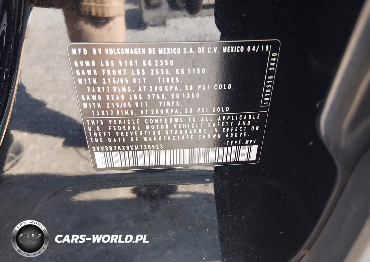 2019 Volkswagen Tiguan 2.0T Se-2.0T Sel-2.0T Sel R-Line-2.0T Sel R-Line Black VIN:3VV3B7AX6KM136923 - 9