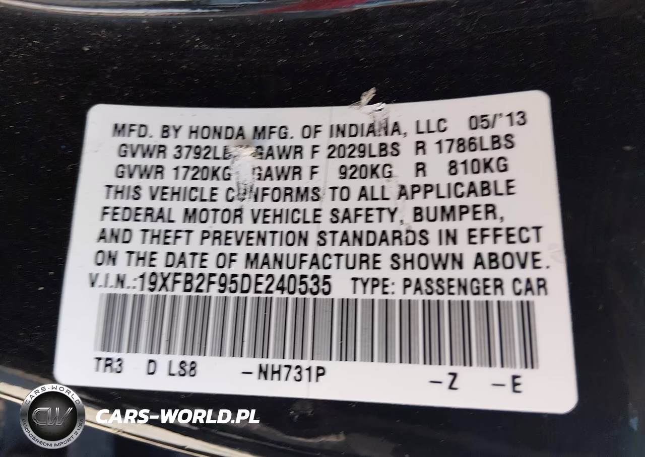 2013 Honda Civic Ex-L VIN:19XFB2F95DE240535 - 9