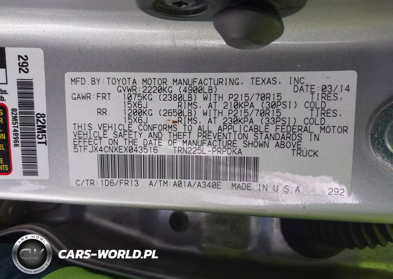 2014 Toyota Tacoma VIN:5TFJX4CNXEX043516 - 9