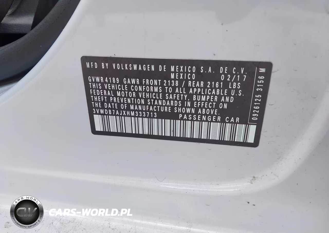 2017 Volkswagen Jetta 1.4T Se VIN:3VWDB7AJXHM333713 - 9