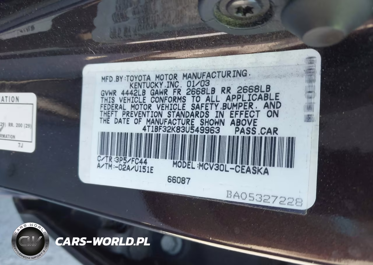 2003 Toyota Camry Se V6 VIN:4T1BF32K83U549963 - 9