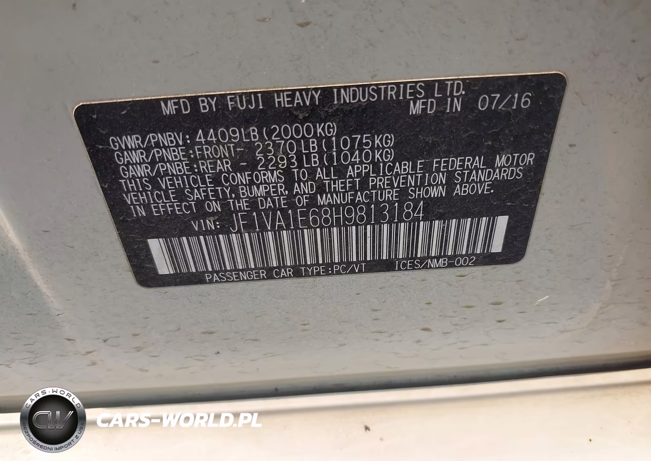 2017 Subaru Wrx Premium VIN:JF1VA1E68H9813184 - 9