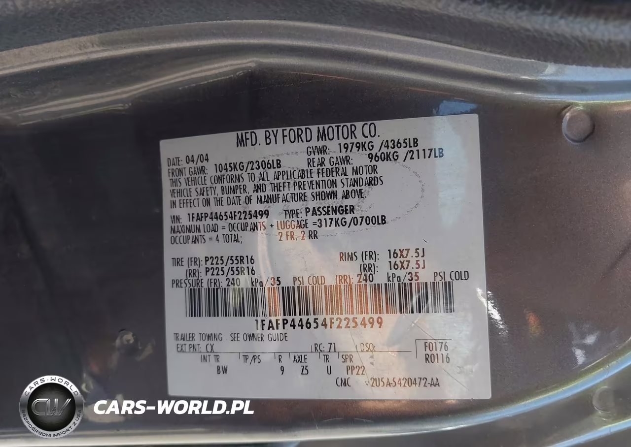 2004 Ford Mustang VIN:1FAFP44654F225499 - 9
