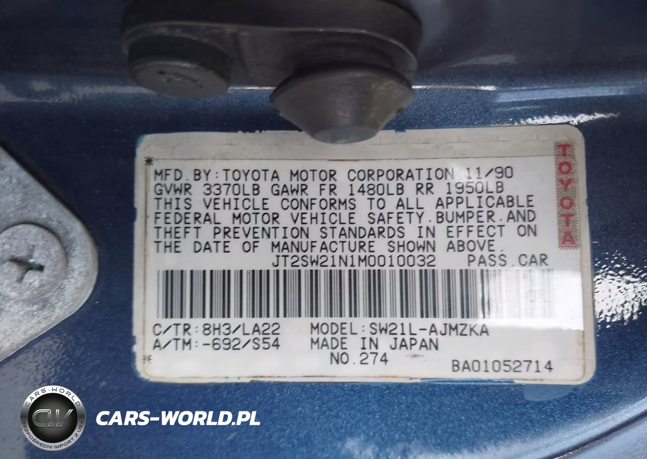 1991 Toyota Mr2 Sport Roof VIN:JT2SW21N1M0010032 - 9