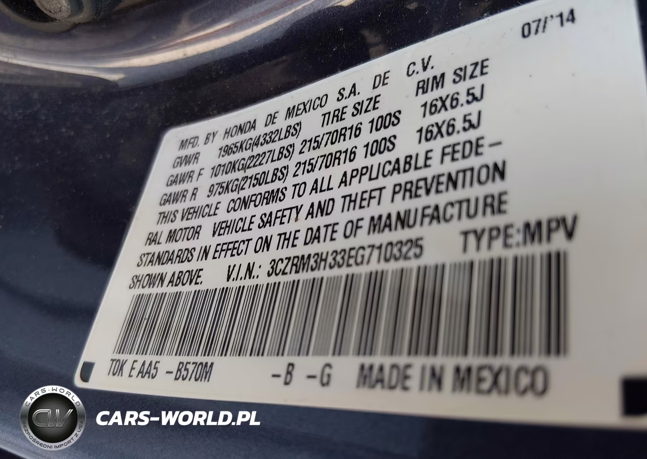 2014 Honda Cr-V Lx VIN:3CZRM3H33EG710325 - 9