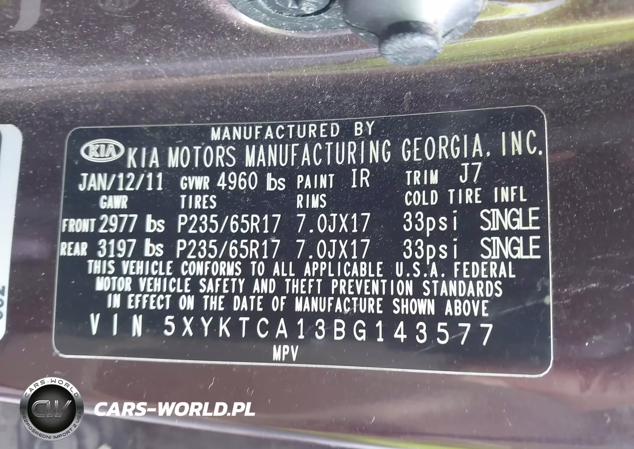 2011 Kia Sorento Lx VIN:5XYKTCA13BG143577 - 9