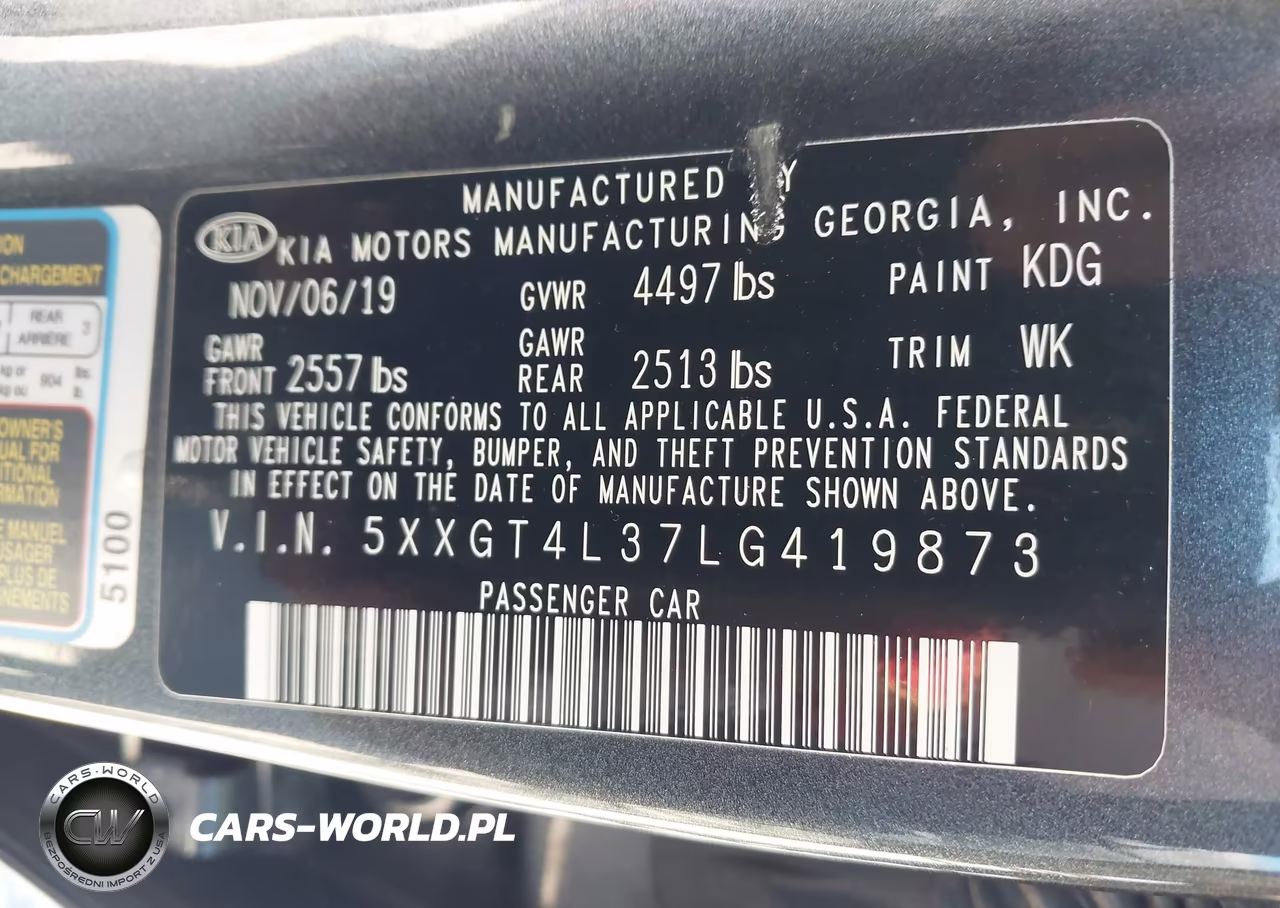 2020 Kia Optima Lx VIN:5XXGT4L37LG419873 - 9