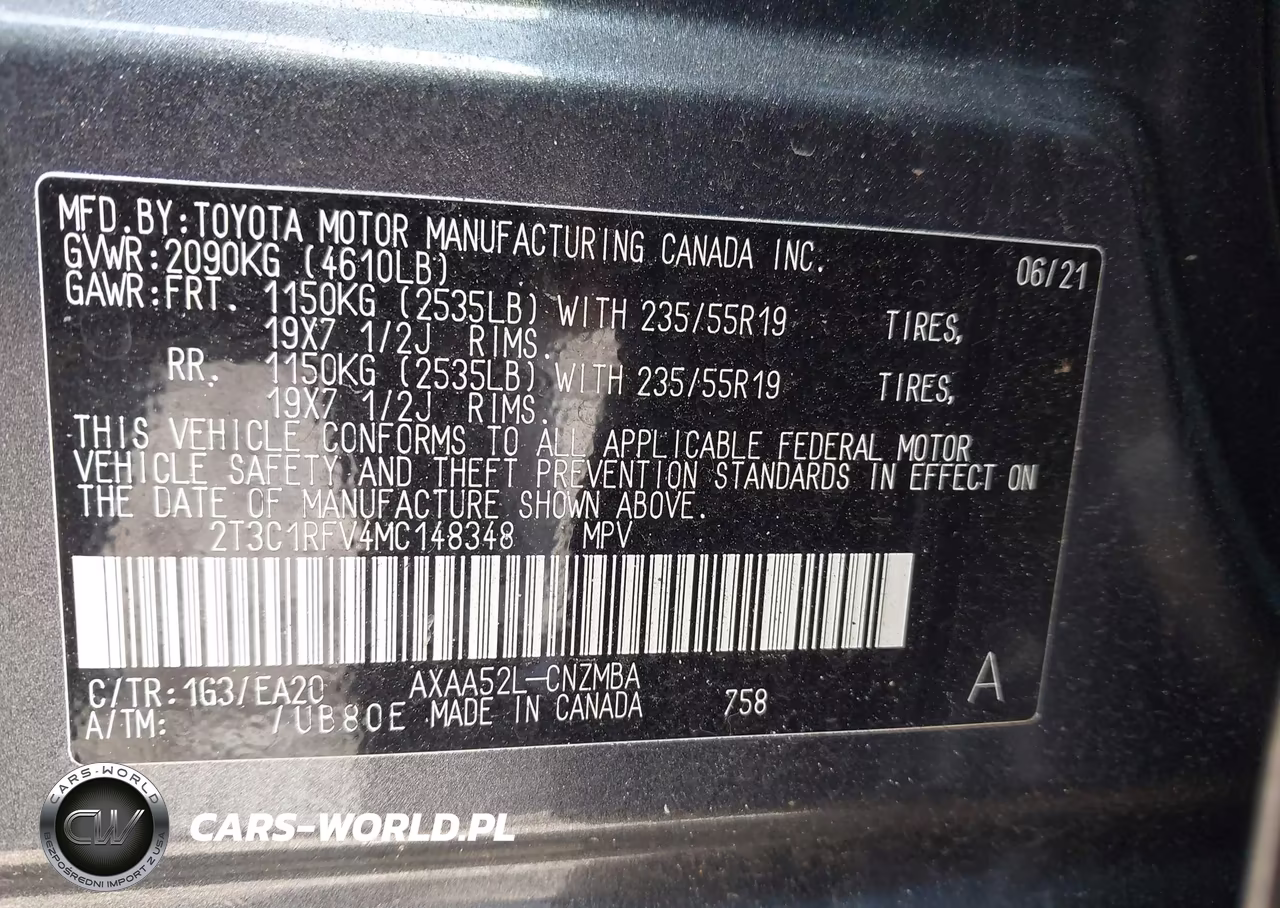 2021 Toyota Rav4 Xle Premium VIN:2T3C1RFV4MC148348 - 9