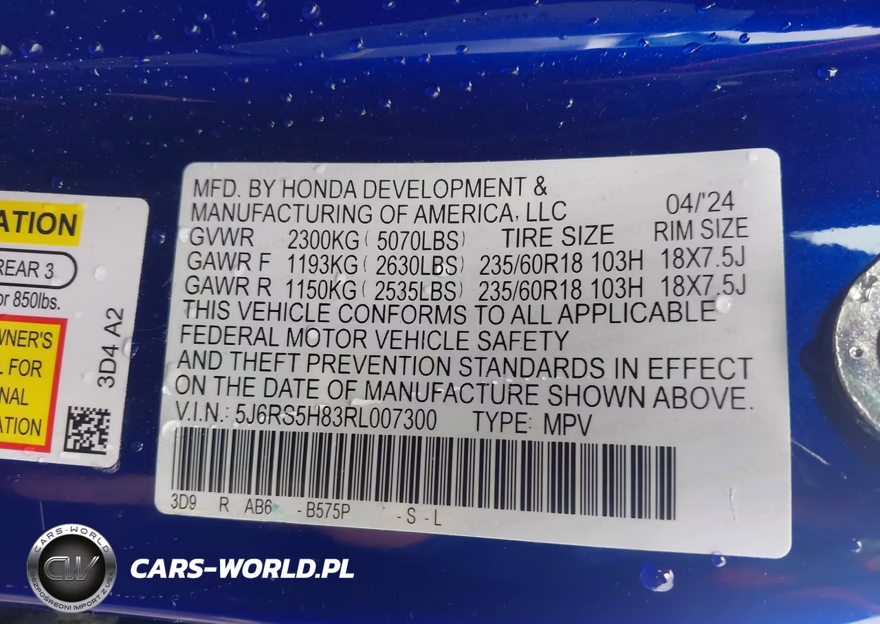 2024 Honda Cr-V Hybrid Sport-L VIN:5J6RS5H83RL007300 - 9