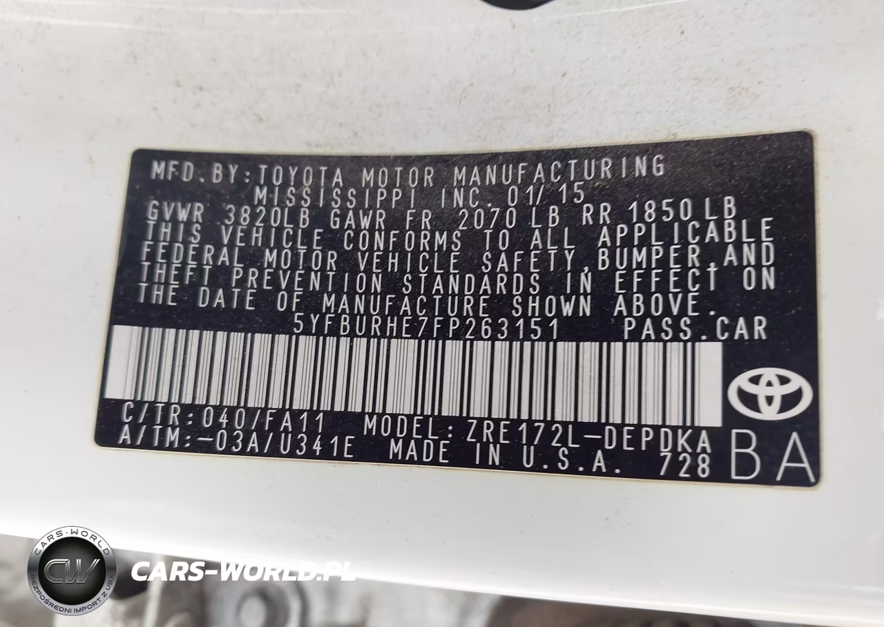 2015 Toyota Corolla L VIN:5YFBURHE7FP263151 - 9