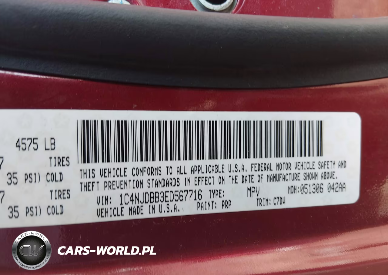 2014 Jeep Compass Sport VIN:1C4NJDBB3ED567716 - 9